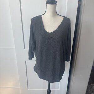 Laila Jayde Charcoal Scoop Neck Lightweight Sweater